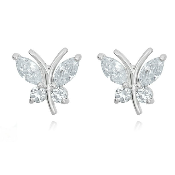 Details about Round & Marquise Gemstone Butterfly Stud Earrings 14K Yellow Gold Over Sterling Details about Round & Marquise Gemstone Butterfly Stud Earrings 14K Yellow Gold Over Sterling